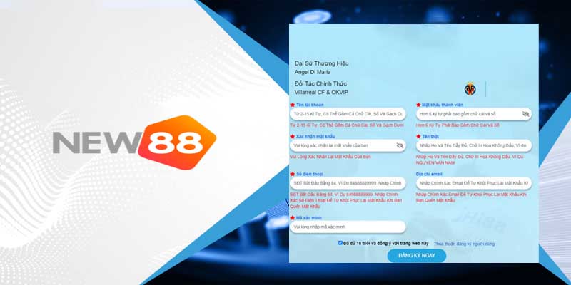 Đăng ký New88 | Tận hưởng ngay các trò chơi cá cược đỉnh cao